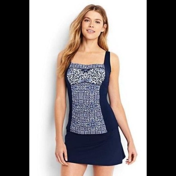 Lands' End Underwire Sweetheart Tankini Top 2 - Picture 1 of 2